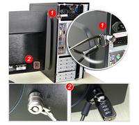 Metal Desktop Security Lock with Key Set, for Computers and Docking Stations with Kensington Slot, 8 x 5 x 3 cm Silver Chassis Lock