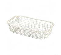 Metal Desktop Storage Basket Wire Organizer for Office Supplies - Iron Shelf Hamper for Pens and Notes in Pink Blue White Yellow 16.2x9x3.6cm(White)