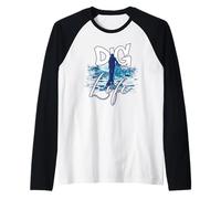 Metal Detecting - Dig Life - Beach Hunter - Blue Raglan Baseball Tee