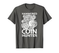 Metal Detecting, Hammered Coin Hunters T-Shirt, Men, Asphalt Grey, 5X-Large