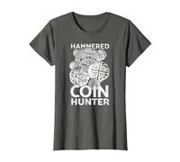 Metal Detecting, Hammered Coin Hunters T-Shirt, Women, Asphalt Grey, X-Small