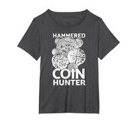 Metal Detecting, Hammered Coin Hunters T-Shirt, Women's Plus, Dark Heather Grey, 3X