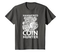 Metal Detecting, Hammered Coin Hunters T-Shirt, Youth, Asphalt Grey, Small