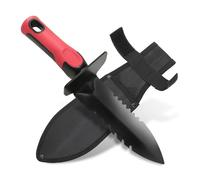 Metal Detecting Shovel with Carry Sheath, Heavy Duty Double Serrated Edge Metal Detector Digging Tool, Digger Trowel with Non-Slip Handle, for Metal Detection Gardening