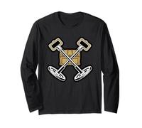 Metal Detecting Treasure Hunter Crossed Detector Graphic Long Sleeve T-Shirt