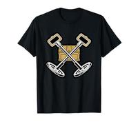 Metal Detecting Treasure Hunter Crossed Detector Graphic T-Shirt