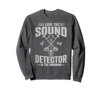 Metal Detection Detector Saying Metal Detector Sweatshirt, Adult Unisex, Dark Heather Grey, Medium