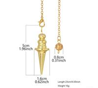 Metal Detector Divination Pendant Rod for Water Pendulum and Energy Finding Tool Designed with Metal for Intuitive Detection (Gold)
