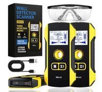Metal Detector Wall Scanner, Electronic Stud Finder with Depth Tracker, 3-in-1 Sensor for Metal, Wires, Pipes & Joists - 2PCS