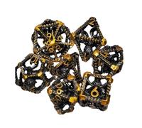 Metal Dice Game - 20mm RPG Hollow Dice | 7 Piece Steampunk Polyhedral Dice Sets | Game Accessories D4 D6 D8 D10 D12 D20, Stylish Durable Dice