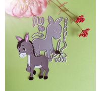 Metal Die Cuts,5.4x7.0cm Beautiful Animal Donkey Cutting Dies for English Letters Reliefs Craft Stamps Photo Album Crafts
