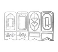 Metal Die Cuts for Card Making, Various Shapes for DIY Decoration, Greeting Card Making, Etched Scrapbooking Cutting Dies, 7.2 x 4.3 in / 18.4 x 10.9 cm DIY Craft Template