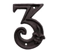 Metal Digital Numbers Cast Iron House Sign Plaque Door Plate DIY 0-9 Hotel Home Cafe Wall Decor Address(3)