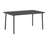 Metal dining table Dark Grey. 150x90x72cm E-coated powder-coated steel slatted