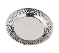 Metal Dinner Plates - Stainless Steel Mirror Shine Dish, Kids Tableware Sturdy Design, Lightweight Scratch Resistant Material, Quick Wash Feature, Indoor Kitchen Tool, Adults Men Use 9.4x1.18 Inches