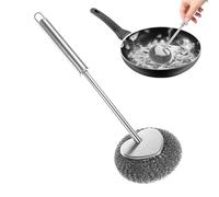 Metal Dish Scrubber, Stainless Steel Wire Sponge, Pot Cleaning Brush, Kitchen Scouring Pads, Effective Cleaning, Comfortable Grip Technology 26.5x9.5cm/10.43x3.74 Inches For Kitchen, Counter, Sink