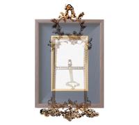 Metal Display Easel - Vintage Multi Tier Brass Tripod Stand Floral Scroll Design | Ideal for Family Lovers, Entryway, Bedroom, Fireplace, Study Room, Table