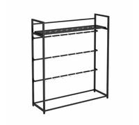 Metal Display Stand for Retail - Floor-standing Organizer with Hooks for Socks, Underwear, and Lingerie Storage