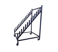 Metal Display Stand with Slotted Shelves for Exhibition Halls, Porcelain Base Showroom Rack (83x60x35cm) - Perfect for Trade Shows & Retail Displays