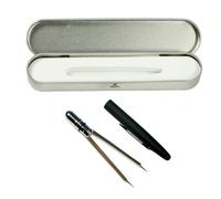 Metal Divider with Protective Sleeve and Ruler - Adjustable Chrome-Plated Brass Compass for Measurement, Hardened Steel Points, Includes Plastic Clip and Silver Box (YR806)