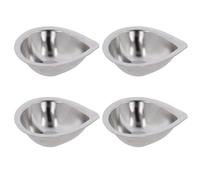 Metal Diya Oil Lamps Stainless Steel Indian Diva Holder Diwali Deepavali Kodiya Hindu Indian Festival Décor for Home Mandir Temple Pooja Rangoli Gifts Set of 4