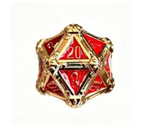 Metal DND D20 23mm Dice for Dungeons Dragons RPG Role Playing Game, D and D Dice with Gift Box (Red)