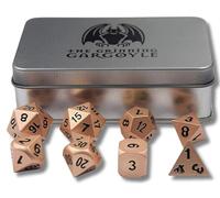 Metal DnD Dice - 8x Polyhedral RPG Set with Case - Copper Easy to Read D&D Metal Dices Set - Includes 2x D20 - Dungeons and Dragons Metalic Dice - D and D D20 Accessory (Brass)