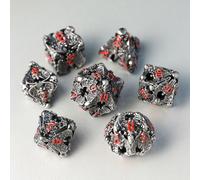 Metal DND Dice Set 7 Hollow 3D Angel DND Dice Polyhedral Dice D20 D12 D10 D% D8 D6 D4 for Dungeons & Dragons RPG Board Table Games RPG MTG Games