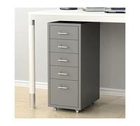 Metal Document with 5 Drawers & Lock Legal/A4 Size on Wheels Fully Assembled (1.4mm Thick) - Portable Filing Cabinet for Office Storage