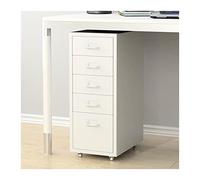Metal Document with 5 Drawers & Lock Legal/A4 Size on Wheels Fully Assembled (1.4mm Thick) - Portable Filing Cabinet for Office Storage
