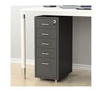 Metal Document with Lock 5-Drawer Storage for Legal/Letter/A4 Files - Fully Assembled Under-Desk Cabinet - Office Furniture for Efficient Document Management