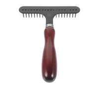 Metal Dog Comb Double Sided Portable Rake Brush with Wooden Handle | Pet Slicker Brush for Long or Short Hair Indoor Puppy Kitten Rabbit Animals Daily Trimming