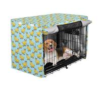Metal Dog Crate Cover Cartoon Bananas Kennel Cover Dog Crate Protector Blue