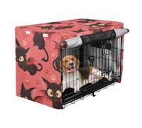 Metal Dog Crate Covers Pet Privacy Cover Roller Shades Cartoon Evil Cute Cats