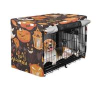 Metal Dog Crate Covers Puppy Kennel Covers Dog Crate Curtains Halloween Pumpkin Goth Boos Cat