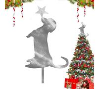 Metal Dog Decoration - 30cm Reusable Tree Decoration, Charming Holiday Artwork with Construction | Perfect Use of Office Farm Garden