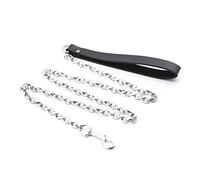 Metal Dog Leash Chain Leather Choker Collars for Men Women