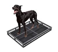 Metal Dog Litter Box with Slide-Out Tray - Indoor/Outdoor Potty Training for Puppies, Easy Housebreaking Pad Holder for Apartments & Balconies (94x60x10cm, Black)