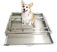 Metal Dog Toilet Tray - Stainless Steel Indoor Outdoor Pee Pad Holder for Training - Portable and Sturdy Design for Porch, Bathroom, Apartment, Balcony