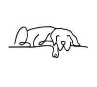 Metal Dog Wall Decor, Sleeping Dog Metal Wall Art Sign, Line Art Wall Decor, Minimalist Hanging Wall Sculpture for Bedroom Living Room