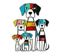 Metal Dog Wall retro Art Decor for Dogs Lover-wall decorations，room decor，Colorful Geometric Iron Sculpture Home Decor for Home Living Room, Bedroom, Kitchen, Office, Outdoor Garden, Unique Fun Cat