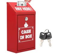 Metal Donation Box with Lock Slot,Safe Suggestion Box Charity Collection Box,Wall Mounted Ballot Box with Top Slot, Steel Cash Drop Box key box for Home Office and Business,10.2 x 5.7 x 3''