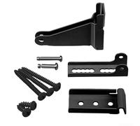 Metal Door Closer Bracket Replacement Set with Hardware - Black Jamb & Door Brackets for Secure and Reliable Door Closure Ideal for Home & Office Use