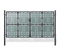 vidaXL Black Double Door Fence Gate 300 X 200cm, Black