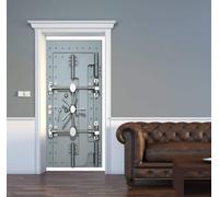 Metal Door Industrial Door 3D Door Decals - Self-Adhesive Removable Wall Sticker for Interior Doors, Bedroom, Bathroom, Living Room Decor - 90x210cm