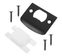 Metal Door Latch Strike Plate Guide Plate for Deadbolts | Black Finish, Smooth Latch Guidance and Tamper Prevention, Quick Installation for Front Doors and Repair