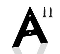 Metal Door Numbers, Metal Letters, Black House Address Letter, Metal Outdoor Mailbox Numbers, Modern Metal Numbers Letters for Homes, Apartments, Outside, Farm (4 Inches, A)