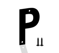 Metal Door Numbers, Metal Letters, Black House Address Letter, Metal Outdoor Mailbox Numbers, Modern Metal Numbers Letters for Homes, Apartments, Outside, Farm (4 Inches,P)