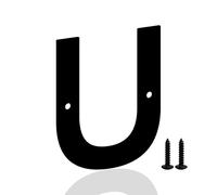 Metal Door Numbers, Metal Letters, Black House Address Letter, Metal Outdoor Mailbox Numbers, Modern Metal Numbers Letters for Homes, Apartments, Outside, Farm (4 Inches,U)
