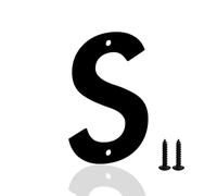Metal Door Numbers, Metal Letters, Black House Address Letter, Metal Outdoor Mailbox Numbers, Modern Metal Numbers Letters for Homes, Apartments, Outside, Farm (4 Inches,S)